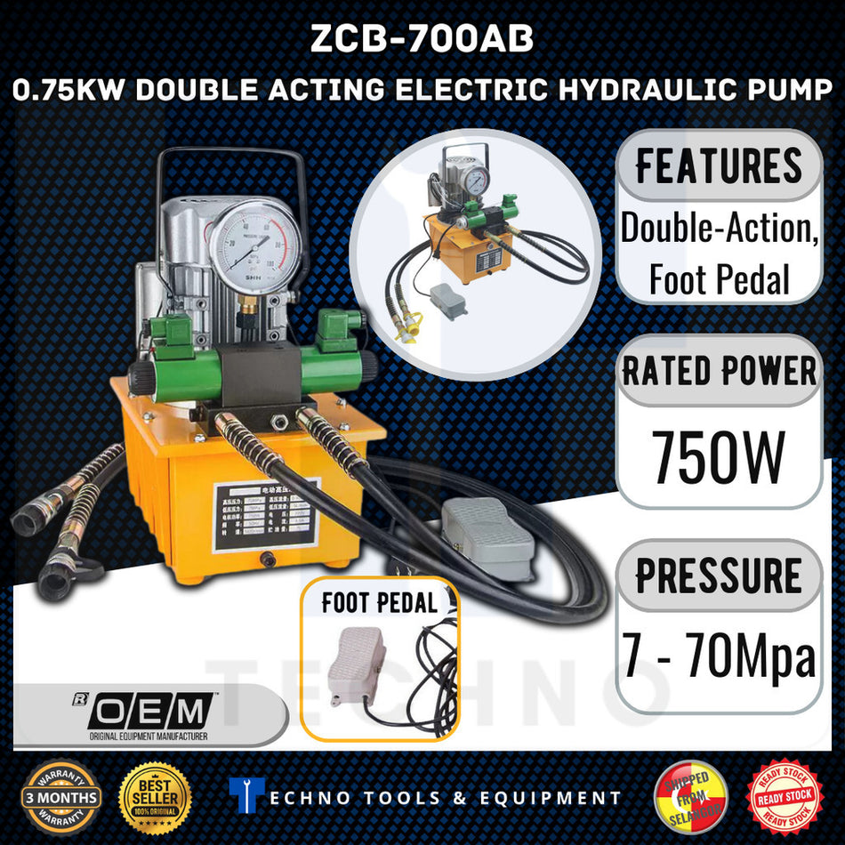 ZCB-700AB Double Acting Hydraulic Electric Pump 750W 220V 7L