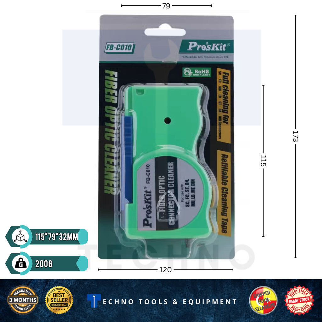 Pro'skit FB-C010 Fiber Optic Connector Cleaner PRO'SKIT