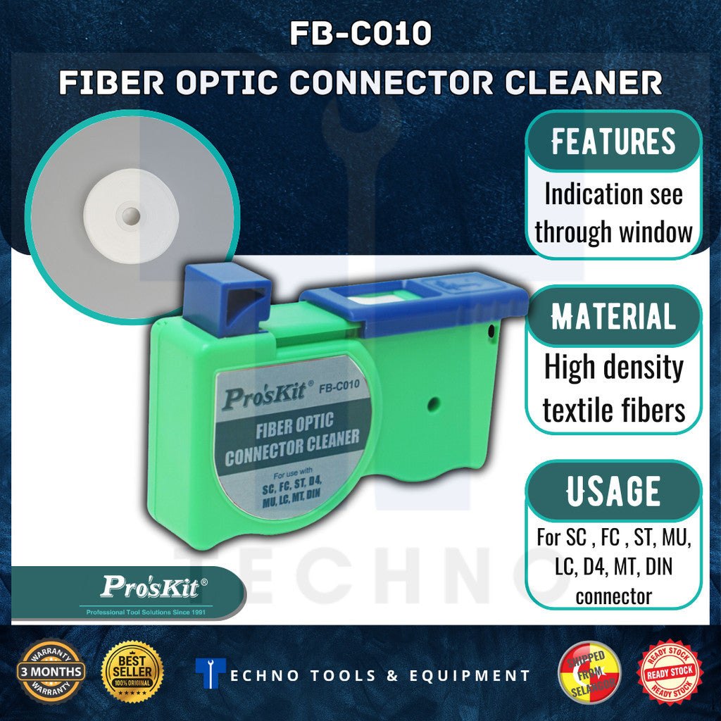 Pro'skit FB-C010 Fiber Optic Connector Cleaner PRO'SKIT