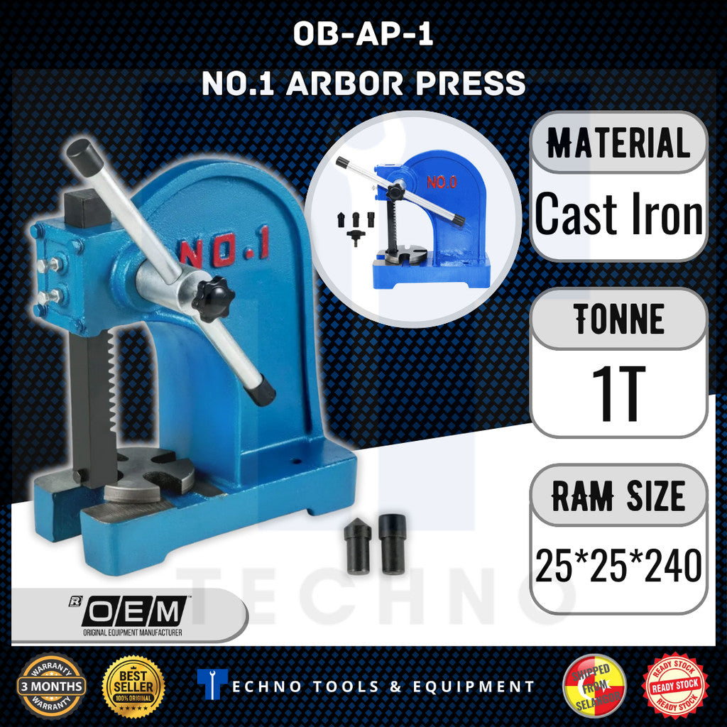 Arbor Press NO.0(0.5TON) NO.1(1TON) Punch Press Machine for Staking & Riveting OEM