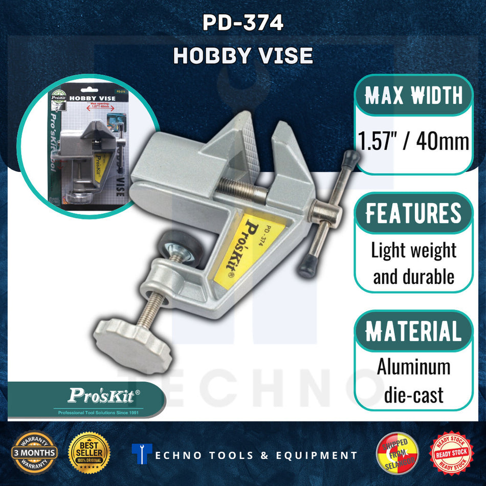 PRO'SKIT PD-374 Hobby Vise Width:60mm, Max Opening 40mm