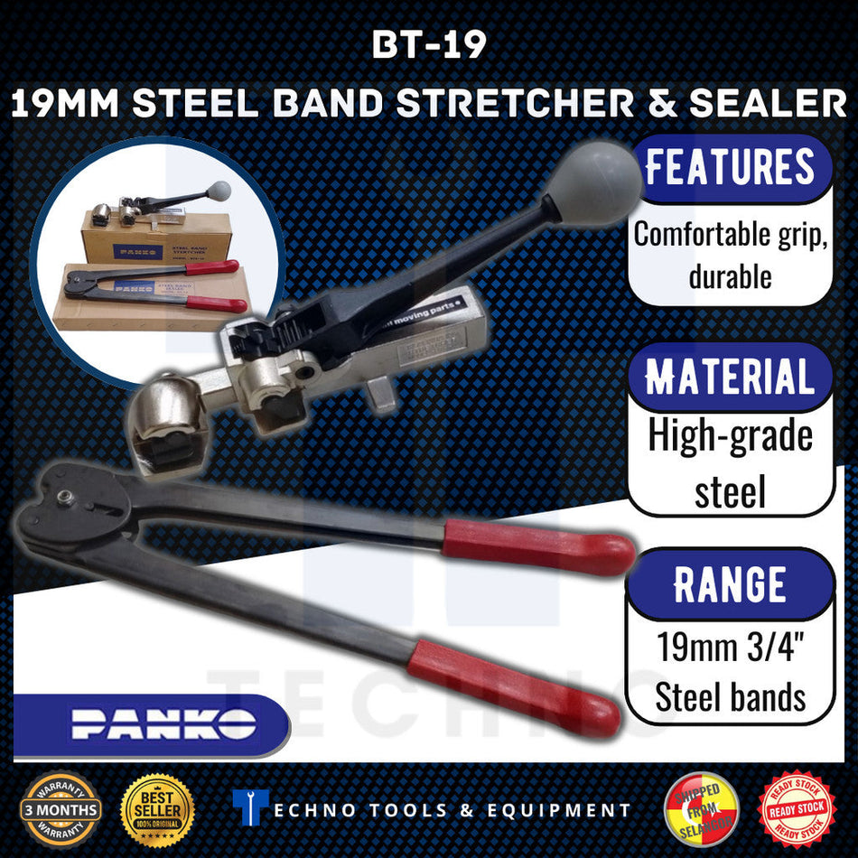 PANKO BT-19 19mm Steel Band Stretcher & Sealer Tool Set Techno Tools & Equipment