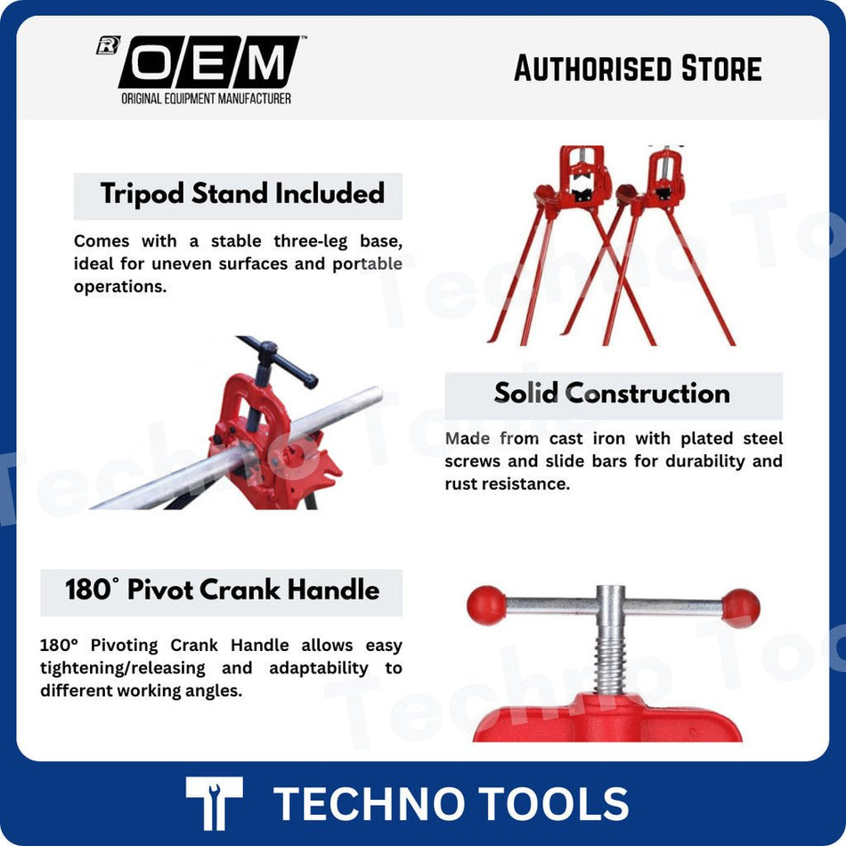 OEM-40-PT655 - 2# Hinged Pipe Vice With Tripod Stand | 3 Months Warranty