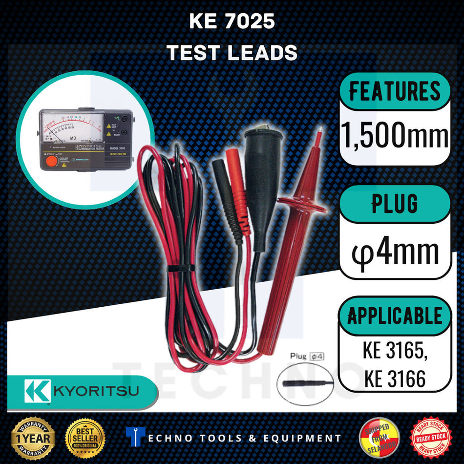 KYORTISU TEST LEADS MODEL 7025 FOR MULTIMETER EARTH TESTERS KYORITSU