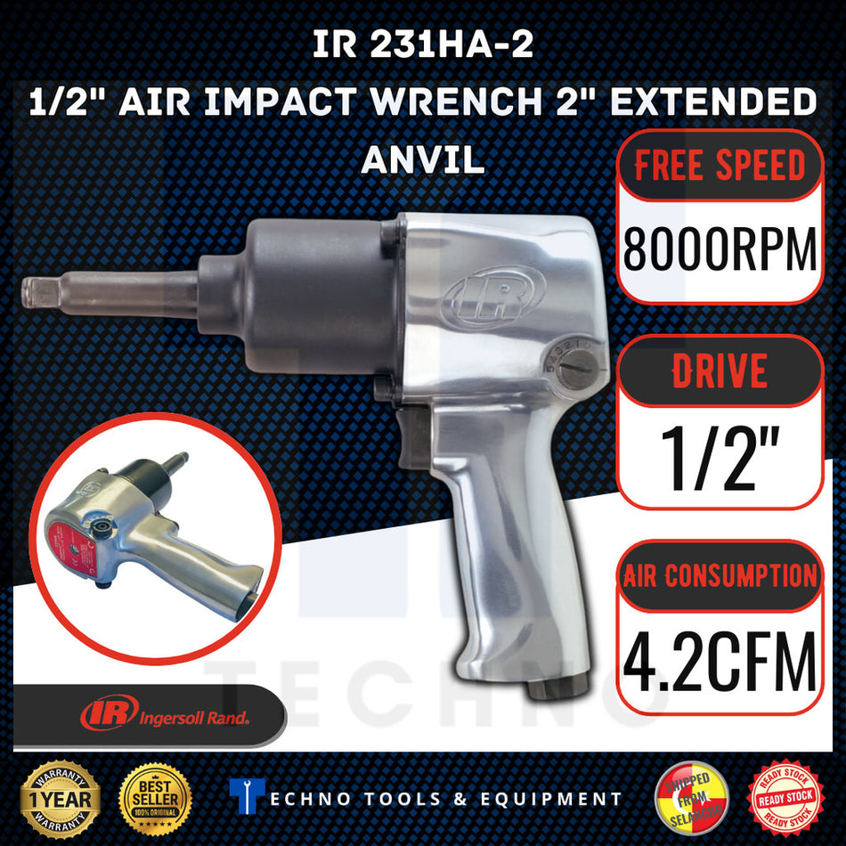 INGERSOLL-RAND 231HA-2 1/2" Air Impact Wrench 2" Extended Anvil