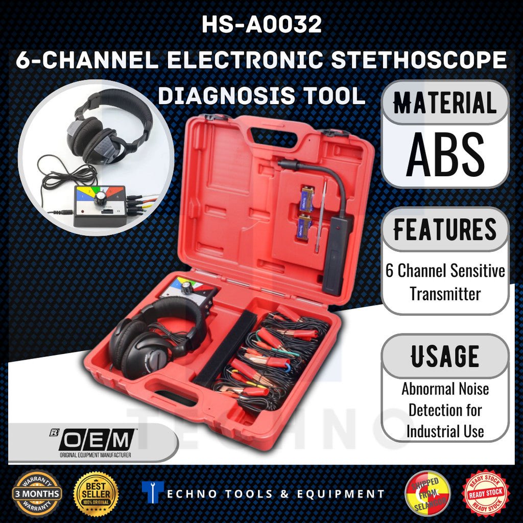 Electronic Stethoscope Kit Car Engine Noise Detector Auto Repair Tool OEM