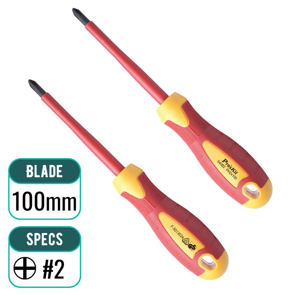 PRO'SKIT SD-810 Series Insulated VDE Screwdrivers | 1000V Certified PRO'SKIT