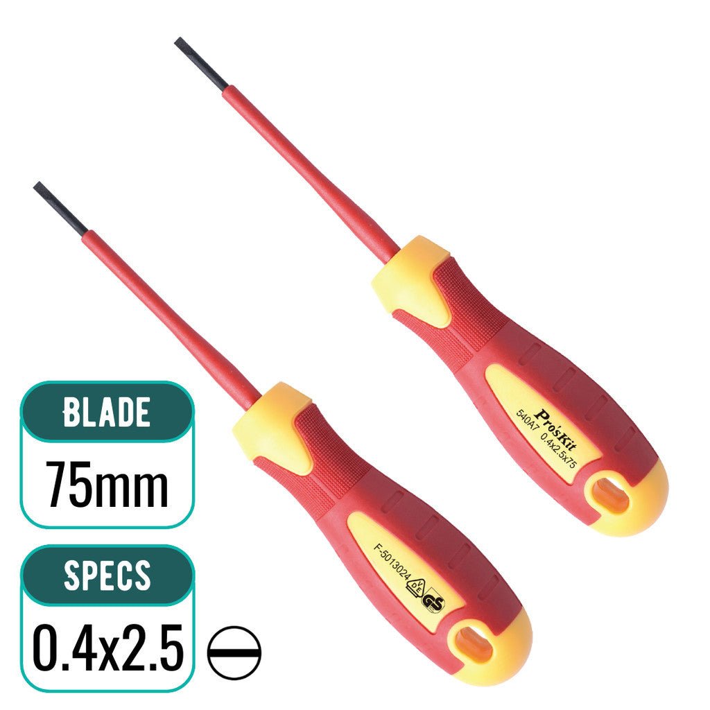 PRO'SKIT SD-810 Series Insulated VDE Screwdrivers | 1000V Certified PRO'SKIT