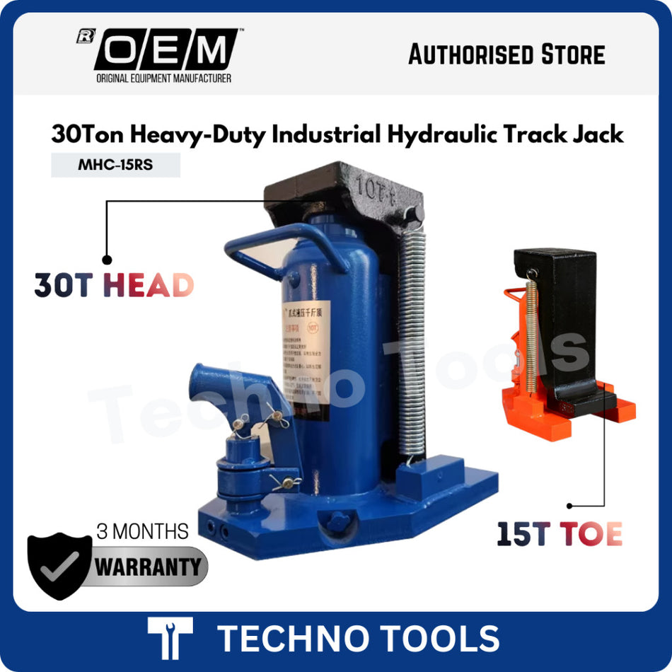 30 Ton Toe Jack - Heavy Duty Industrial Hydraulic Track Jack 15 Ton Head Capacity | 3 Months Warranty