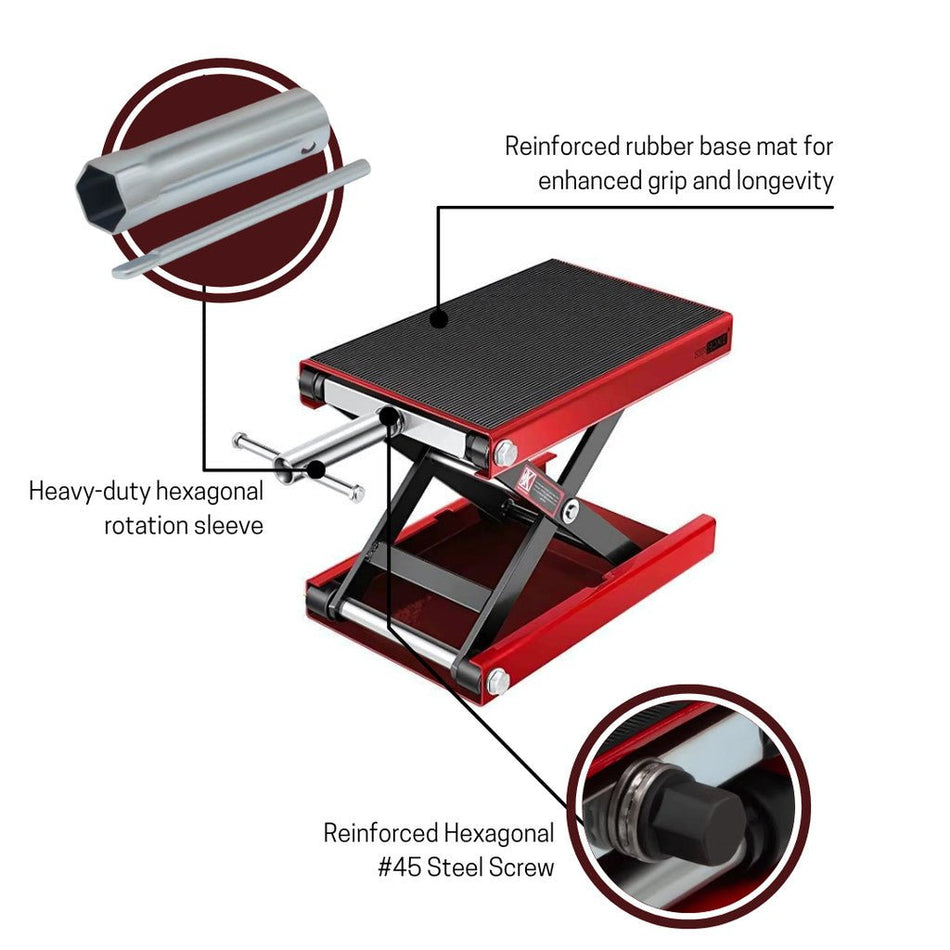 Heavy Duty Portable Jack Mechanical Motorcycle Lift Platform 500kg | 3 Months Warranty