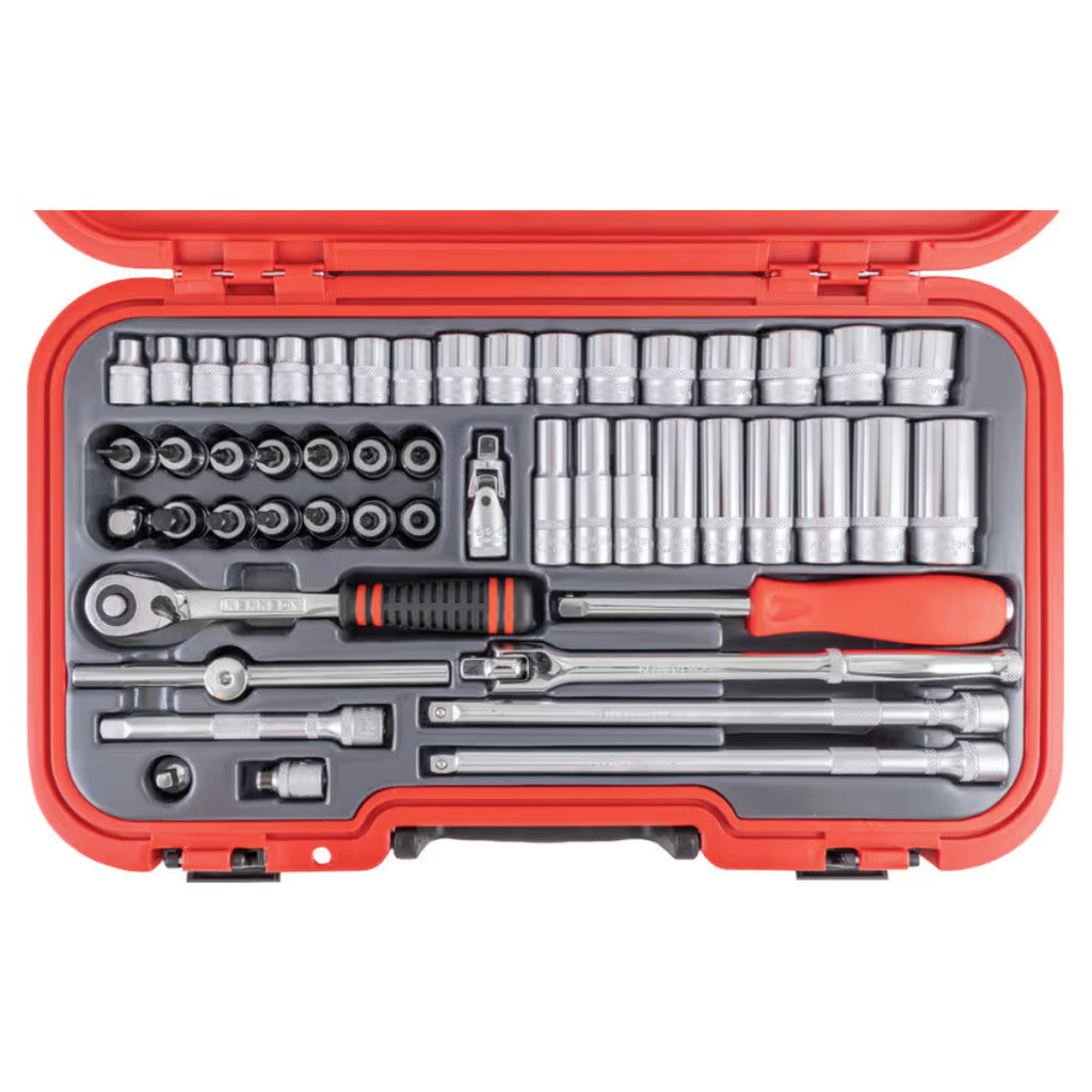 KENNEDY KEN5826180K 50pcs 3/8"Dr. 6-22mm With Chromed Finished Bi-Hexagon Socket Set | 3 Years Warranty KENNEDY