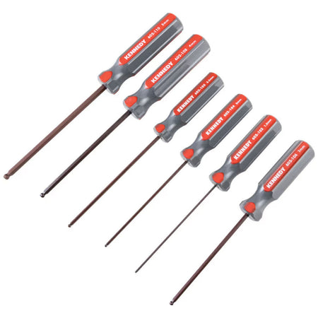 KENNEDY KEN6022560K 6-PCS 1.5-5mm L-Handle Hex Key | Hex Ball Tip | Lifetime Warranty KENNEDY