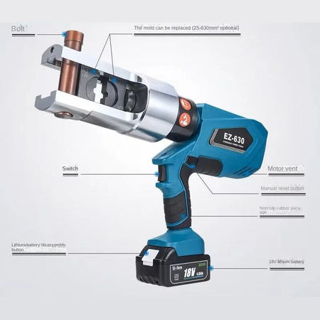 [Heavy Duty] EZ-630 Heavy Duty Cordless Hydraulic Cable Crimping Tool | 100% New & Original 3 Months Warranty OEM