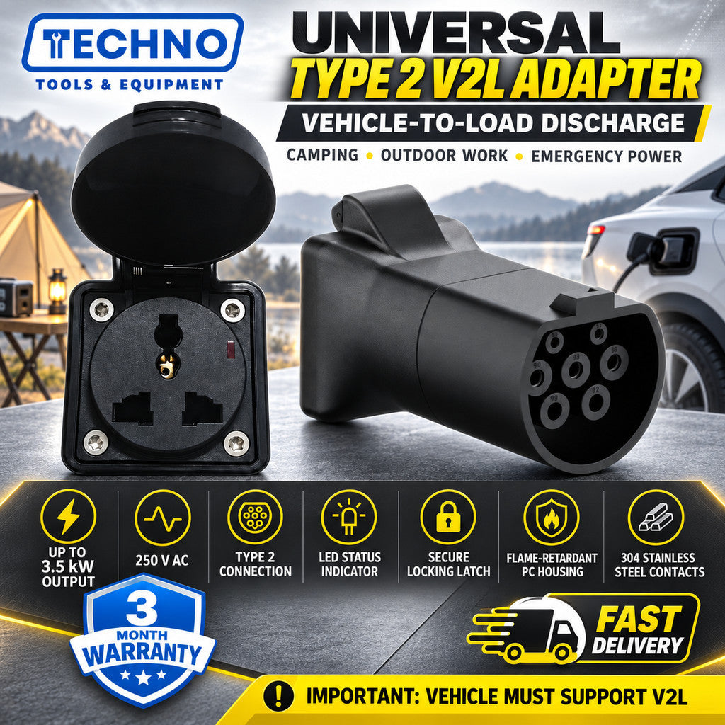 V2L EV Adapter Type 2 to Universal 3-Pin Plug for Proton e.MAS 5 / Xpeng G6 G9 / PHEV Car Discharge Socket OEM