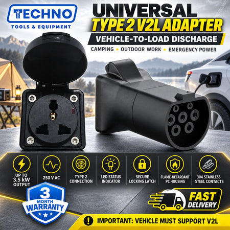 V2L EV Adapter Type 2 to Universal 3-Pin Plug for Proton e.MAS 5 / Xpeng G6 G9 / PHEV Car Discharge Socket OEM