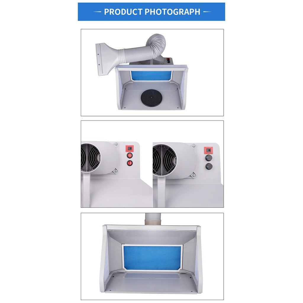 HSENG HS-E550BLK Hobby Spray Booth with LED - Adjustable LED and Fan Speed Knob Techno Tools & Equipment