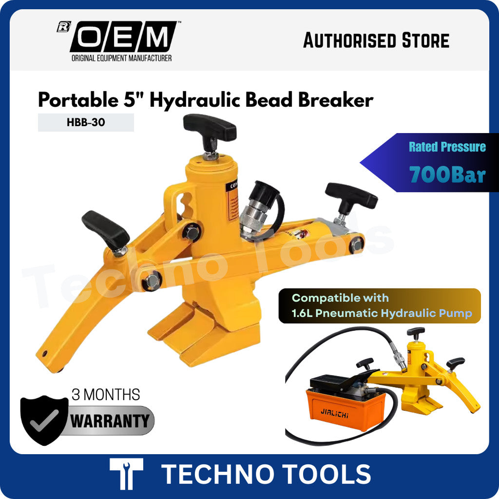 Portable 5" Hydraulic Bead Breaker Tire Changer For Tractor Truck | 3 Months Warranty | With 1.6L Pneumatic Pump OEM