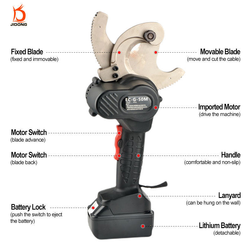 EC-50M 60kN High Quality Cordless Ratchet Cable Cutter for Copper and Aluminum Techno Tools & Equipment