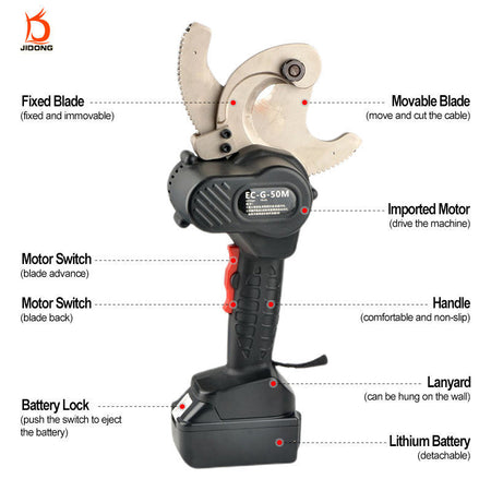 EC-50M 60kN High Quality Cordless Ratchet Cable Cutter for Copper and Aluminum Techno Tools & Equipment