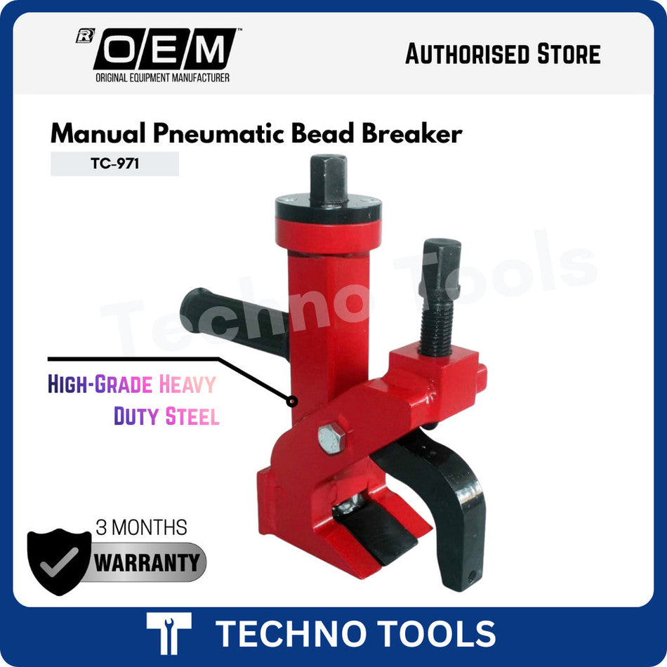 Heavy Duty Manual Pneumatic Bead Breaker – Professional Tire Change Tool (Red) | 3 Months Warranty Techno Tools & Equipment
