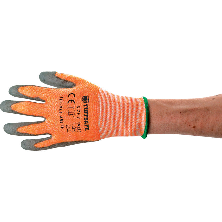 TUFFSAFE TFF-961-4861B PU CUT RESISTANT GLOVES SIZE 7