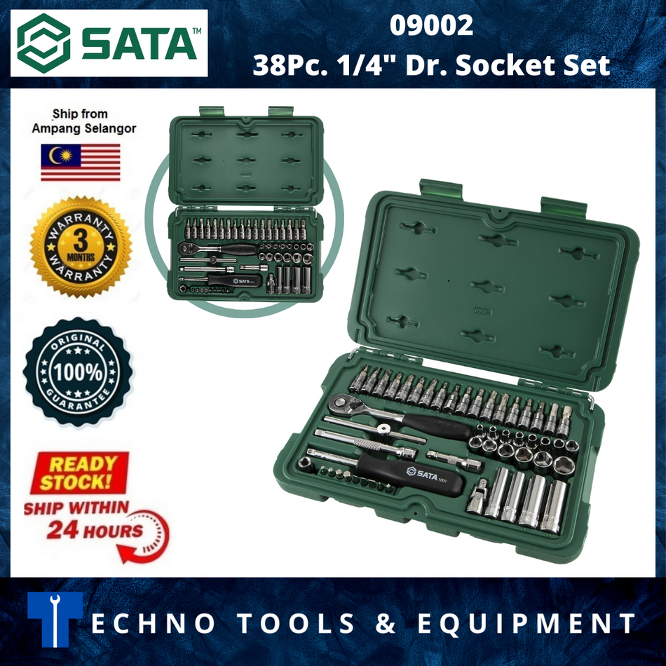 SATA 09002 1/4" Dr. Metric Socket Set 52pcs