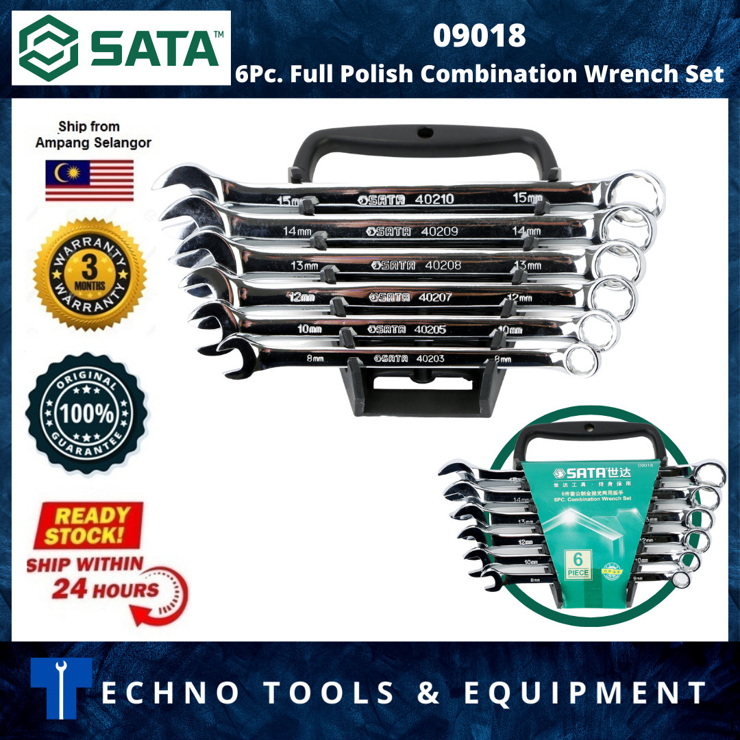 SATA 09018 8-15mm Combination Wrench Set 6PC Metric 1kg