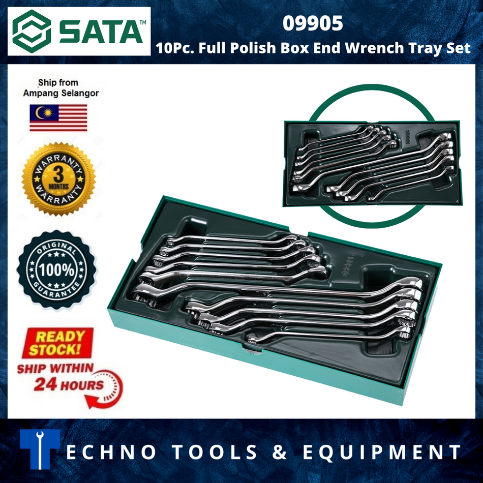 SATA 09905 10PC DOUBLE BOX END WRENCH METRIC