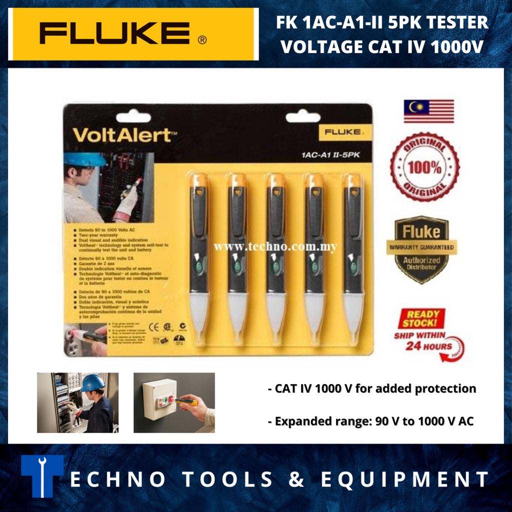 FLUKE 1AC-A1-II-5PK Tester 5pcs in a Set (Voltage Alert CAT IV 1000V) (FK-1AC-A1-II5PK)