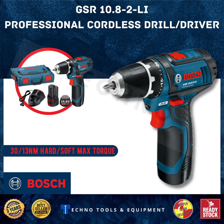 BOSCH GSR 10.8-2-LI Brushless Motor Cordless Drill Screw Driver With Battery Charger