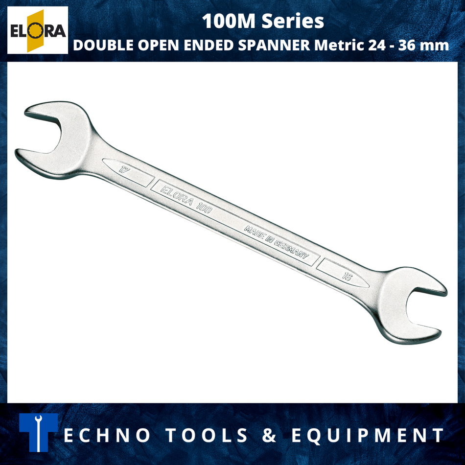 ELORA 100M DOUBLE OPEN ENDED SPANNER 24 - 36 mm - Stock Clearance Sale