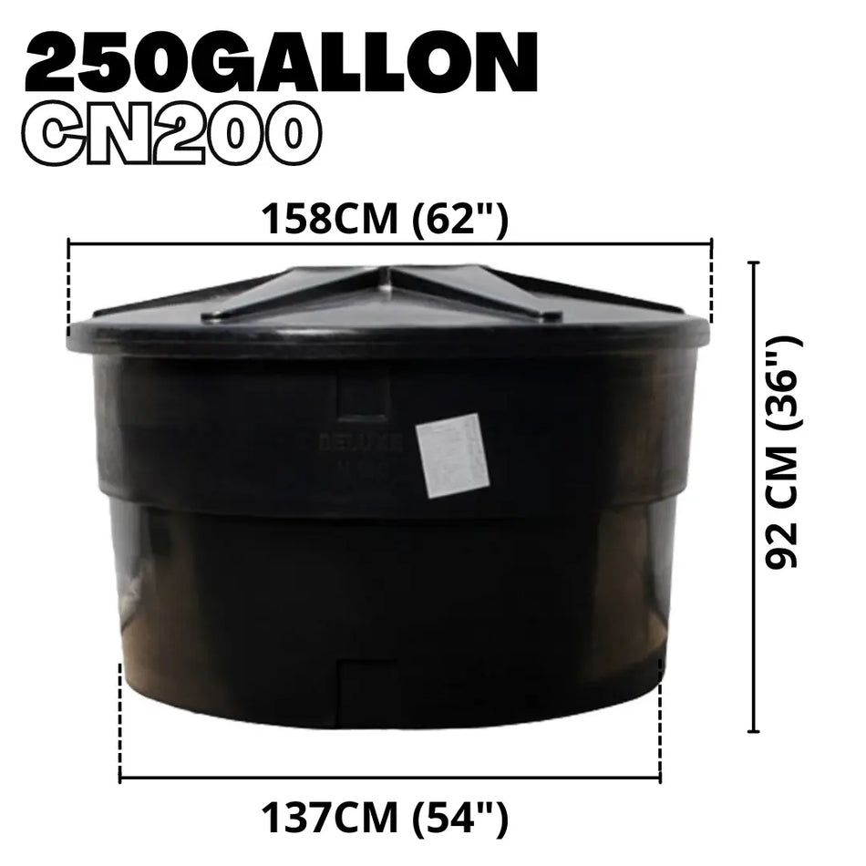 250Gallon CN200 Polyethylene Pe Tank Round Type Water Tank (250 Gallon Tangki) OEM