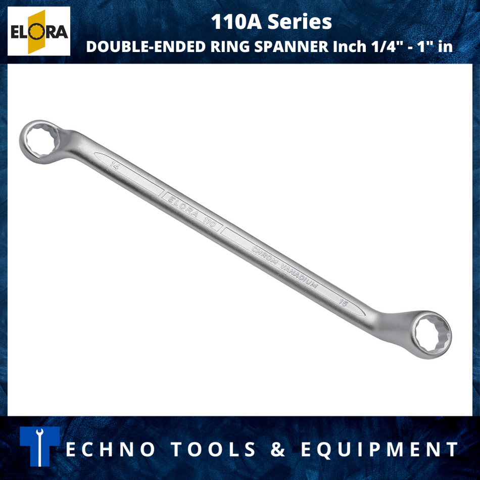 ELORA 110A DOUBLE-ENDED RING SPANNER Metric 1/4" - 1" in. - Stock Clearance Sale