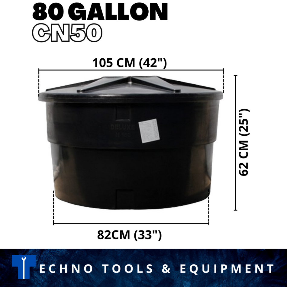 80Gallon CN50 Polyethylene Pe Tank Round Type Water Tank (80 Gallon Tangki)