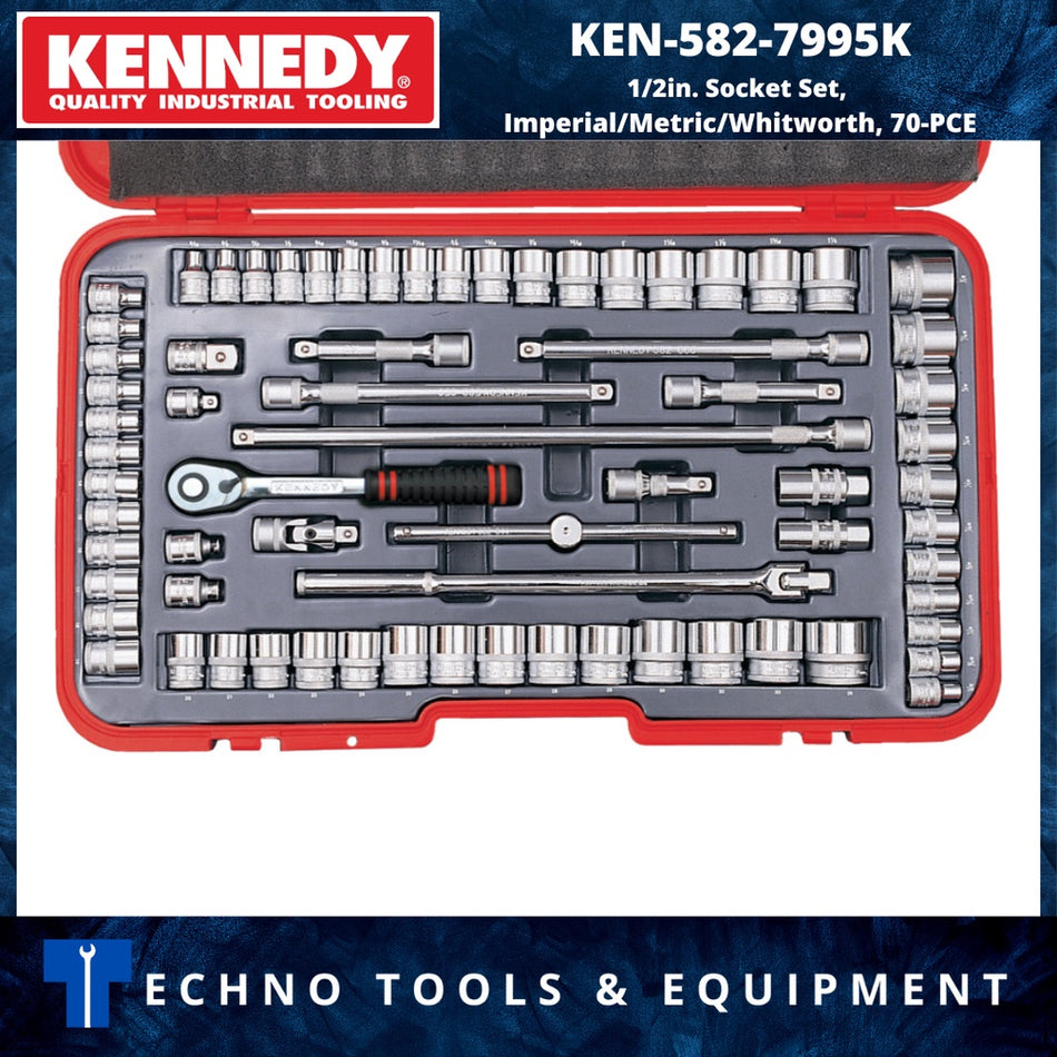 KENNEDY KEN5827995K MM/AF/WHIT SOCKET SET (70-PCE) 1/2" SQ