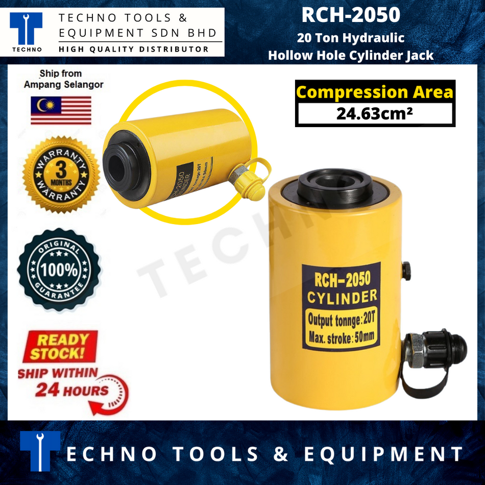 Ready Stock 20T Hollow Hydraulic Cylinder RCH-2050