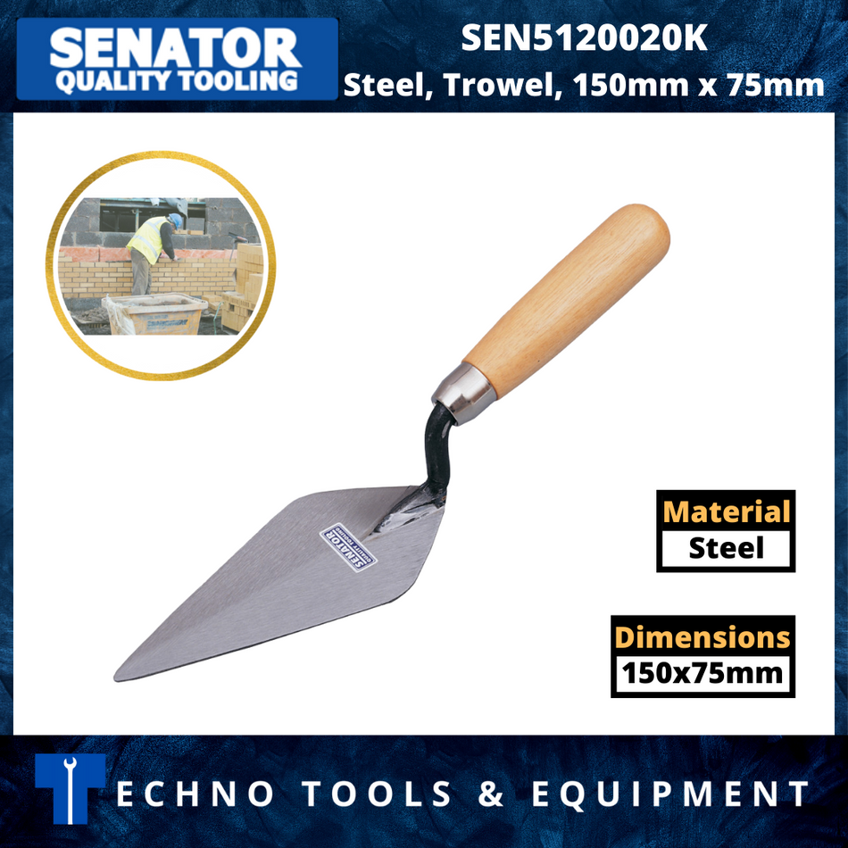 SENATOR 15 x 75mm Steel Trowel SEN5120020K