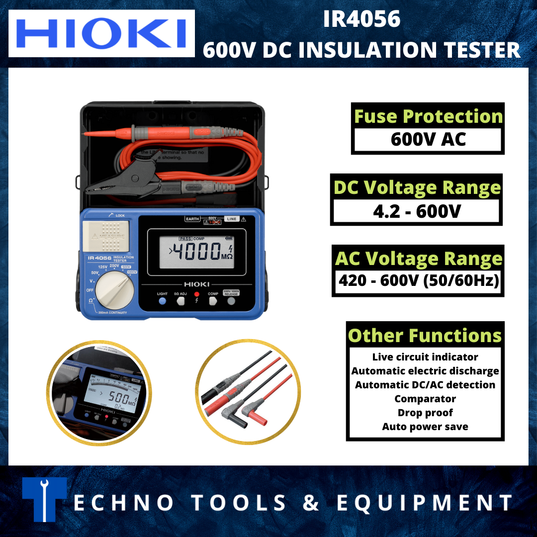 HIOKI IR4056 600V DC INSULATION TESTER – Techno Tools & Equipment