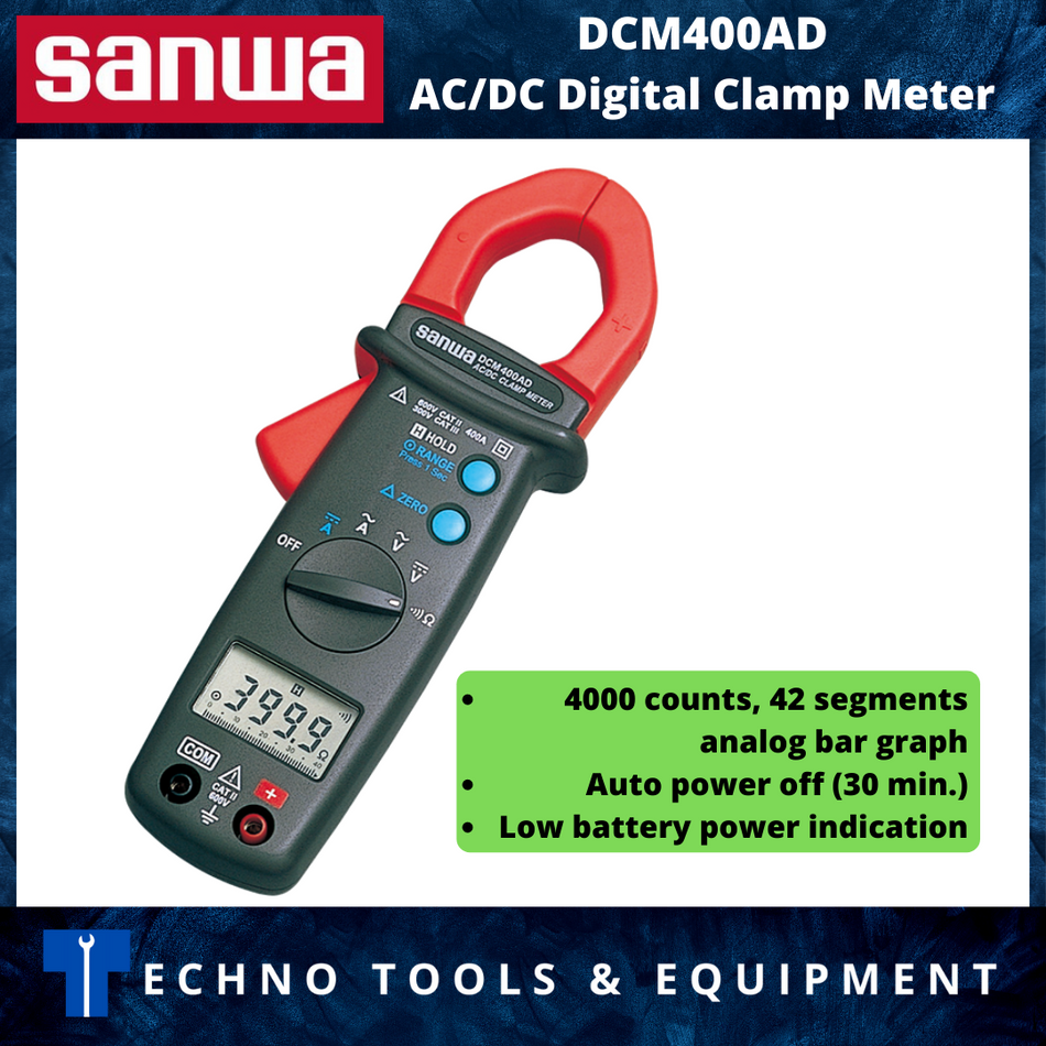 SANWA DCM400AD AC/DC Digital Clamp Meter (DCM400AD)