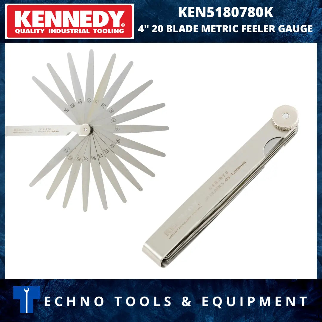 KENNEDY KEN5180780K 4" 20 BLADE METRIC FEELER GAUGE KENNEDY
