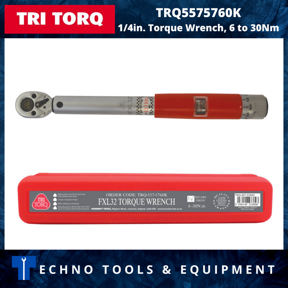 TRI-TORQ TRQ5575760K 1/4" SQ. DR. TORQUE WRENCH 6-30Nm