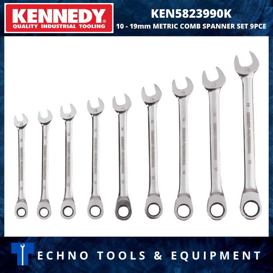 KENNEDY KEN5823990K 10 - 19mm METRIC COMB SPANNER SET 9PCE – Techno ...