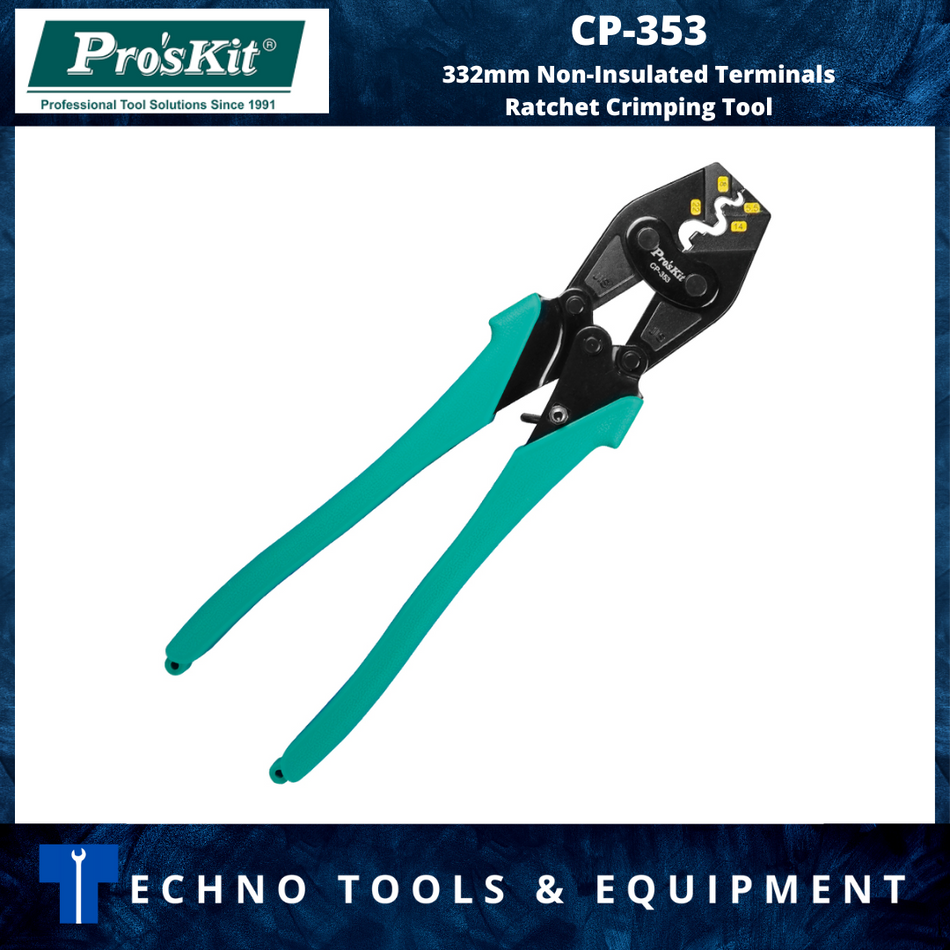 PRO'SKIT CP-353 332mm Non-Insulated Terminals Ratchet Crimping Tool
