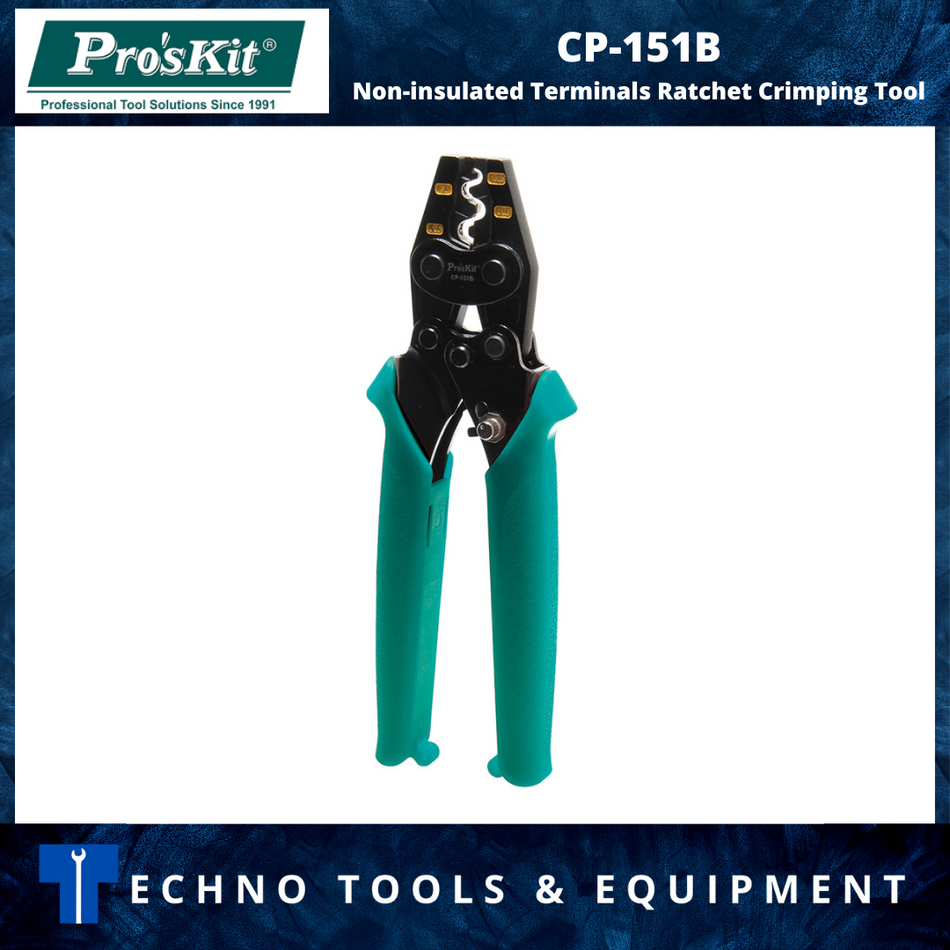 PRO'SKIT CP-151B 176mm Non-Insulated Terminals Ratchet Crimping Tool