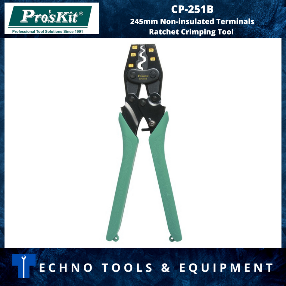 PRO'SKIT CP-251B 245mm Non-insulated Terminals Ratchet Crimping Tool