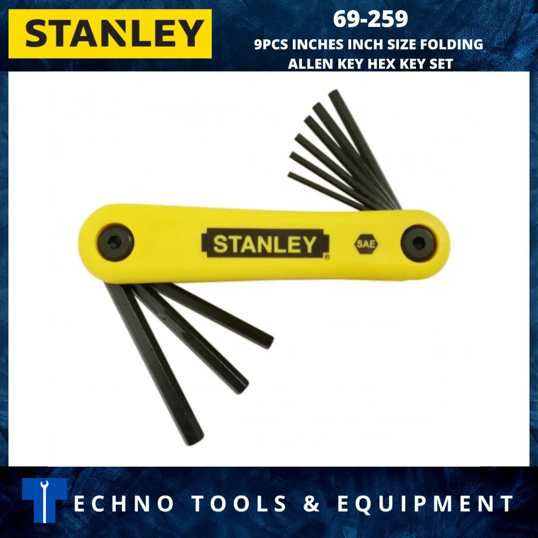 STANLEY 69-259 9-Piece Inch Size Folding Allen Key Hex Key Set STANLEY