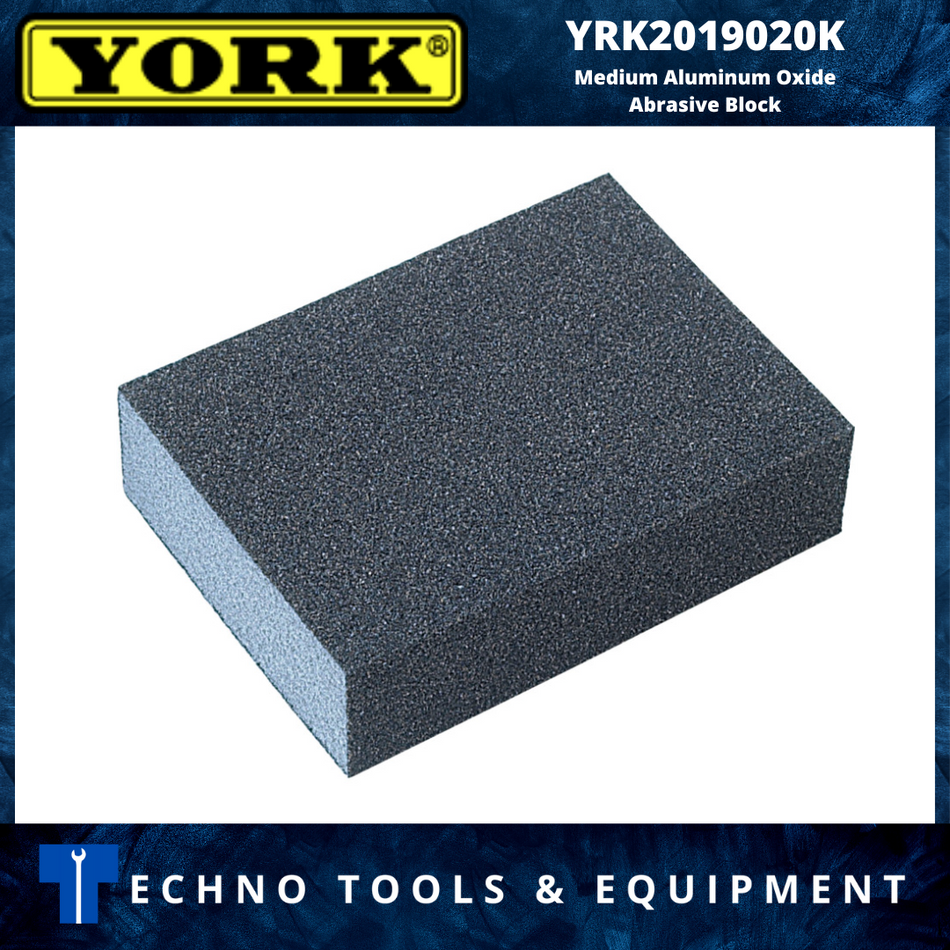 YORK Medium / Coarse Four Sided Abrasive Sanding Sponge - Aluminum Oxide - Square End