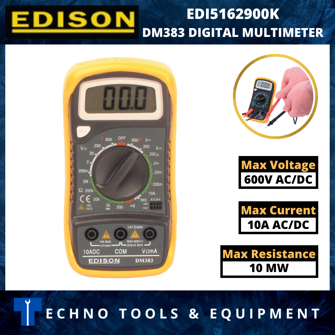 EDISON EDI5162900K DM383 DIGITAL MULTIMETER Techno Tools & Equipment