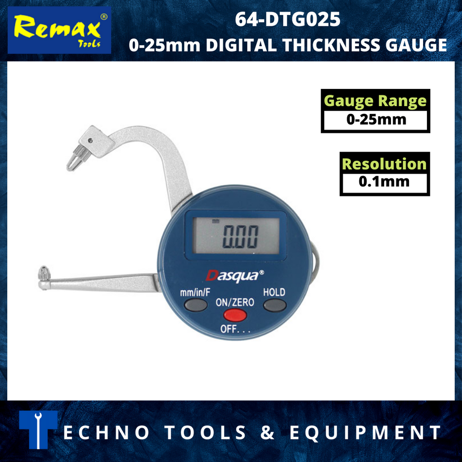 REMAX DASQUA 64-DTG025 0-25mm DIGITAL THICKNESS GAUGE