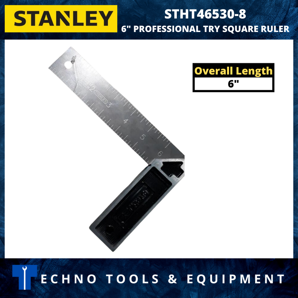STANLEY 6" 8" 10" 12" PROFESSIONAL TRY SQUARE RULER